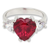 Absolute x Katharine McPhee Sterling Silver Red CZ Heart Ring, Size 8